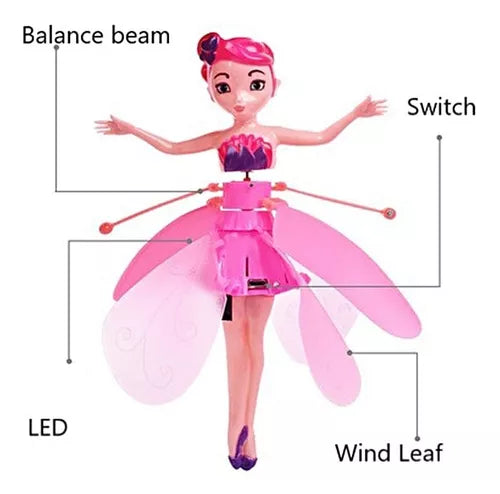 Juguete Hada Voladora Muñeca Bailarina Mágica Sensor Mano