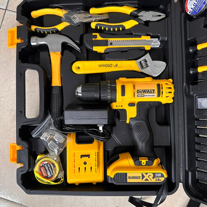 Taladro inalámbrico 24 voltios + 38 Accesorios  Dewalt homologado