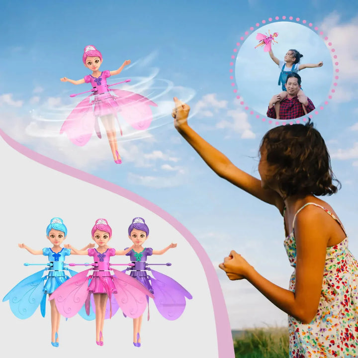 Juguete Hada Voladora Muñeca Bailarina Mágica Sensor Mano